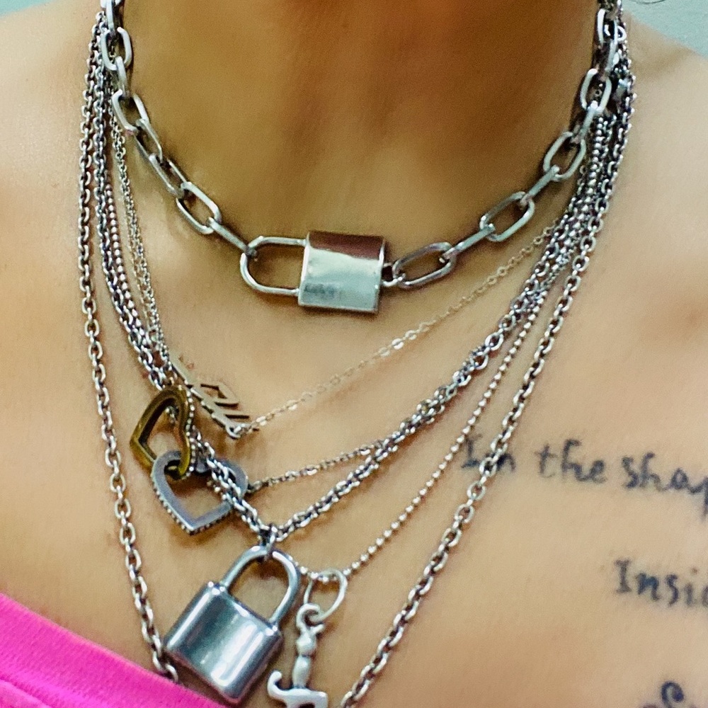 Silver Chain Lock Necklaces! - Picture 5 of 6